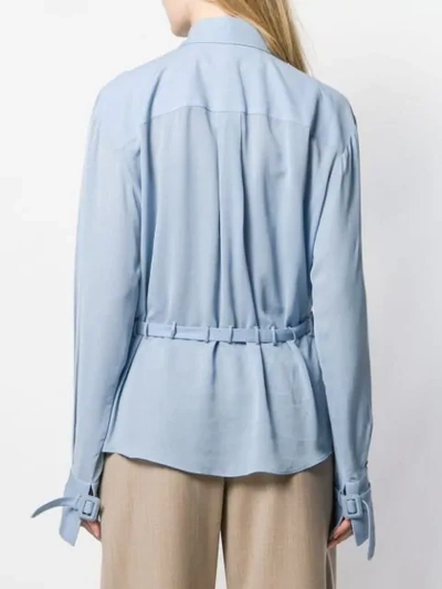 Shop Jacquemus La Chemise Enna Belted Shirt In Blue