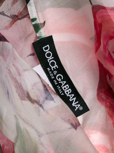 Shop Dolce & Gabbana Peony Print Ruffle Blouse - White