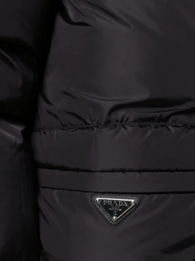 Shop Prada Logo Puffer Jacket In F0002 Nero