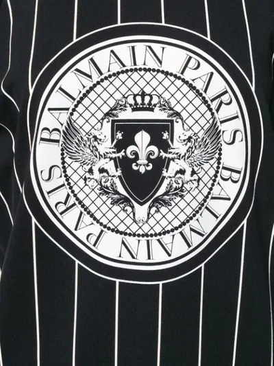 Shop Balmain Printed Sweatshirt - Black