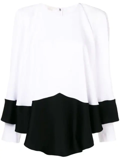 Shop Antonio Berardi Draped Long Sleeve Blouse - White