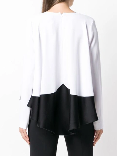 Shop Antonio Berardi Draped Long Sleeve Blouse - White