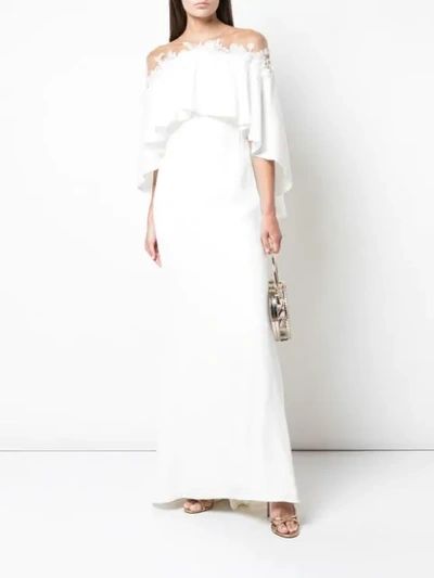 Shop Tadashi Shoji Lace Peplum Dress In Ivory