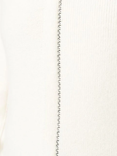Shop Jil Sander Ribbed Knitted Long Cardigan In Neutrals