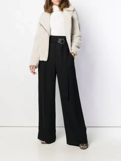 Shop Brunello Cucinelli Wide Leg Trousers In Black