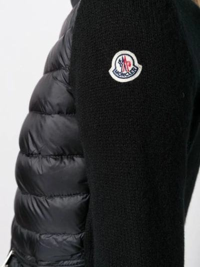 Shop Moncler Contrast Sleeve Puffer Jacket In Blue