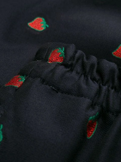 Shop Gucci Strawberry Print Shorts In Blue