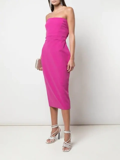 Shop Alex Perry Fitted Dylan Midi Dress In Pink