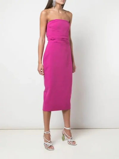 Shop Alex Perry Fitted Dylan Midi Dress In Pink