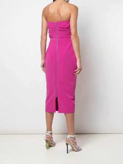 Shop Alex Perry Fitted Dylan Midi Dress In Pink