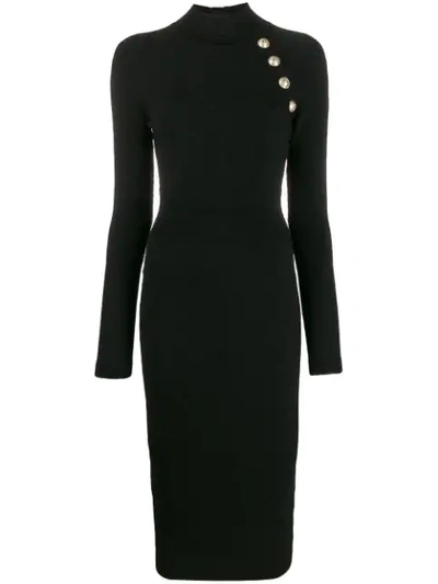 BALMAIN KNITTED MIDI DRESS - 黑色