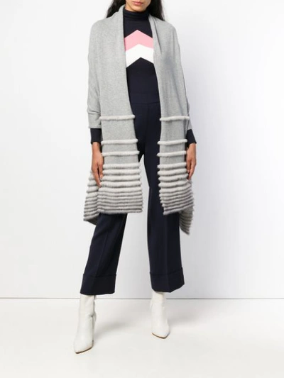 stripes knit poncho