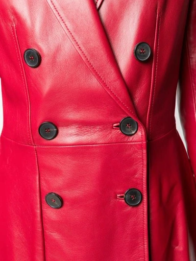 Shop Alexander Mcqueen Double-breasted Trench Coat In Red