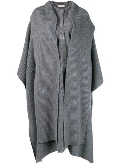 Shop Pringle Of Scotland Knitted Cape - Grey