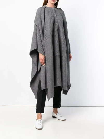 Shop Pringle Of Scotland Knitted Cape - Grey