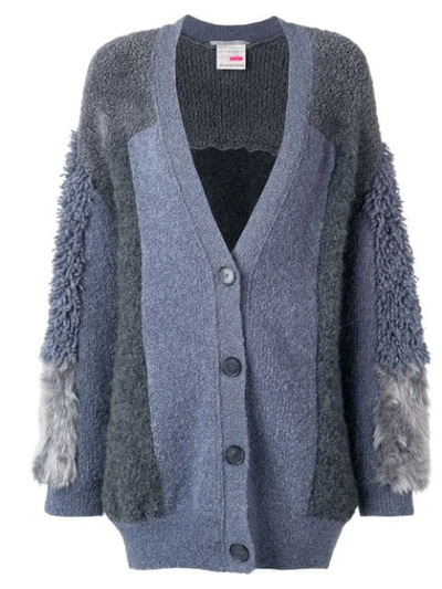 Shop Stella Mccartney Furry Fringed Cardigan In Grey
