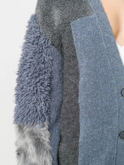 Shop Stella Mccartney Furry Fringed Cardigan In Grey