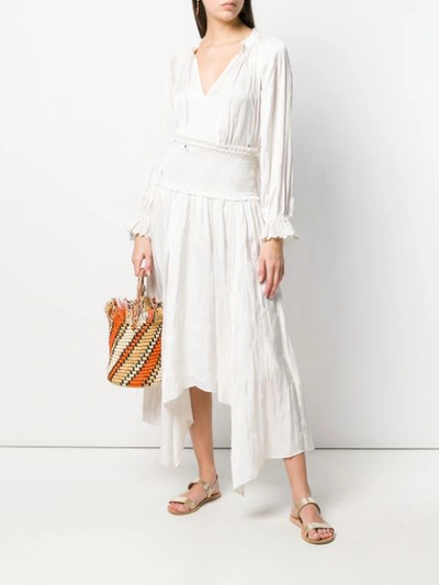 Shop Ulla Johnson Gathered Waist Asymmetric Skirt In White
