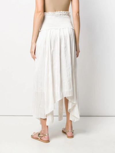 Shop Ulla Johnson Gathered Waist Asymmetric Skirt In White