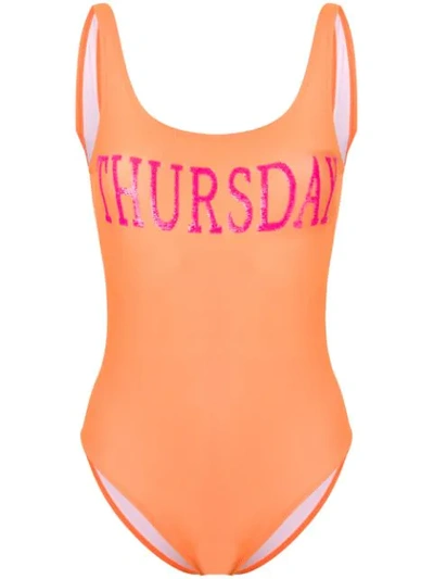 Shop Alberta Ferretti Thursday Swimsuit In Orange