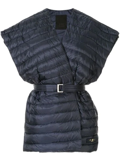 Shop Tatras Belted Padded Jacket In Blue