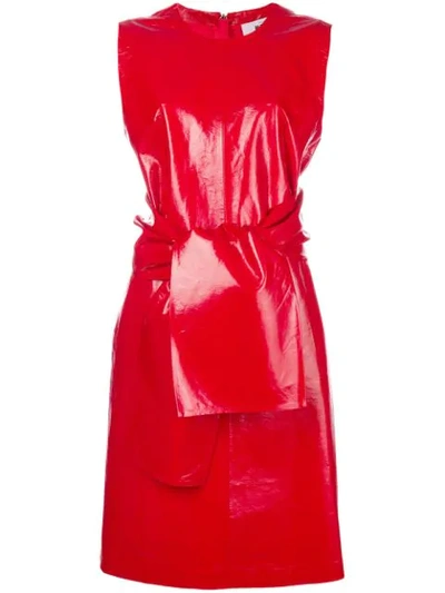 Shop Msgm Vinyl Dress - Red