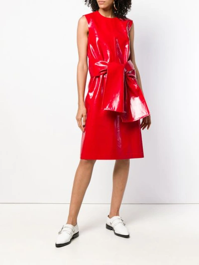 Shop Msgm Vinyl Dress - Red