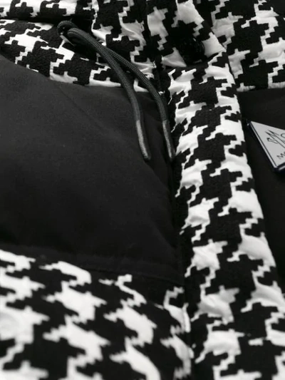 Shop Moncler Houndstooth Printed Padded Jacket In White