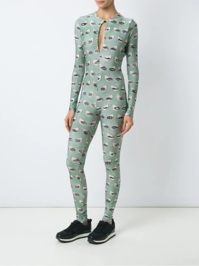 Shop Adriana Degreas Printed Jumpsuit In Green
