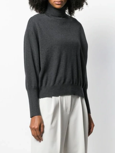 Shop Brunello Cucinelli Turtle Neck Jumper In Grey