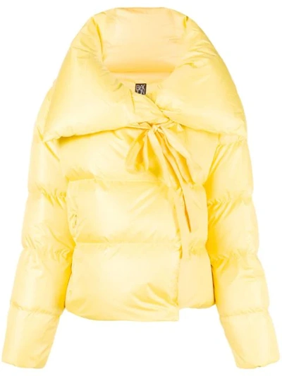 Shop Bacon Cropped Padded Jacket In Yellow