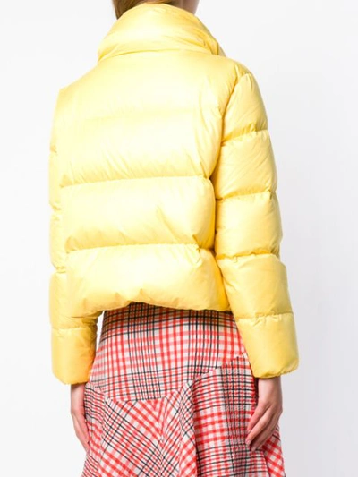 Shop Bacon Cropped Padded Jacket In Yellow