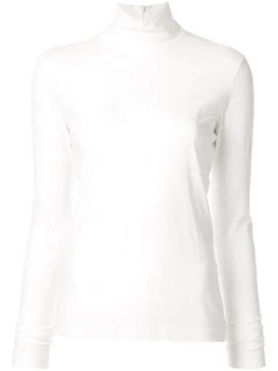 Shop Jil Sander Turtle Neck Top In White