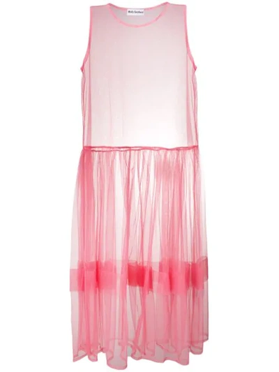 Shop Molly Goddard Tulle Midi Dress In Pink