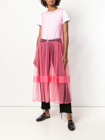 Shop Molly Goddard Tulle Midi Dress In Pink
