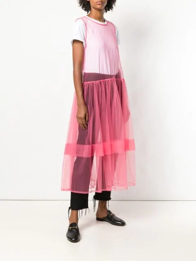 Shop Molly Goddard Tulle Midi Dress In Pink