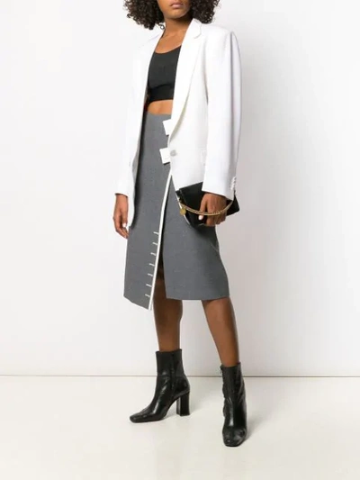 Shop Ssheena Asymmetric Midi Skirt In Grey