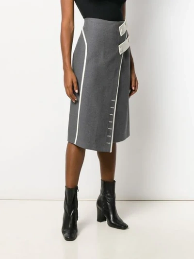Shop Ssheena Asymmetric Midi Skirt In Grey