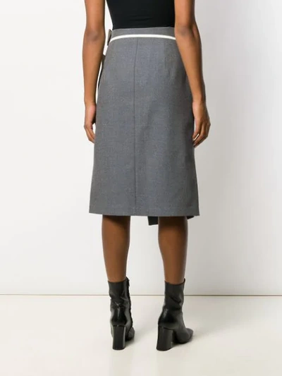 Shop Ssheena Asymmetric Midi Skirt In Grey