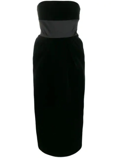 Shop David Koma Sleeveless Midi Dress In Black