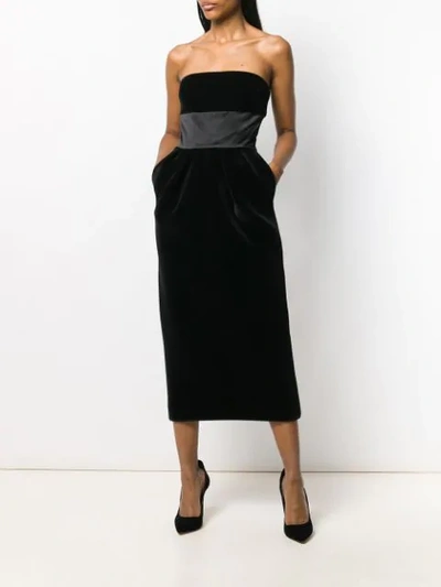 Shop David Koma Sleeveless Midi Dress In Black