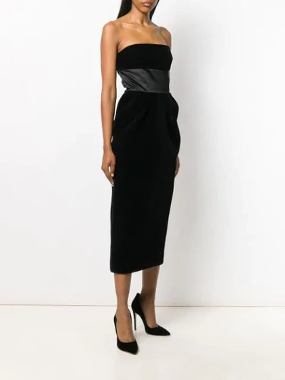 Shop David Koma Sleeveless Midi Dress In Black