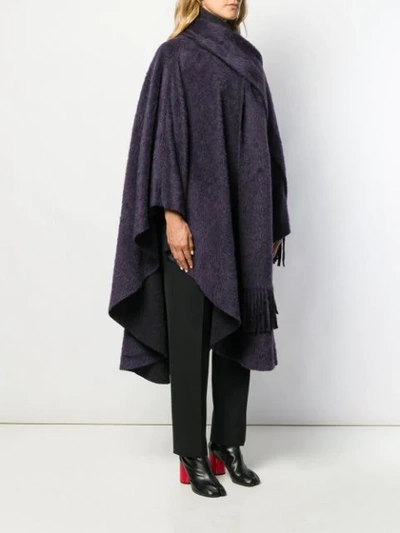 Shop Mm6 Maison Margiela Scarf Wrap Poncho In Purple