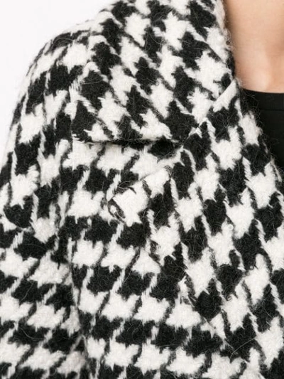 Shop Msgm Houndstooth Peacoat In Black