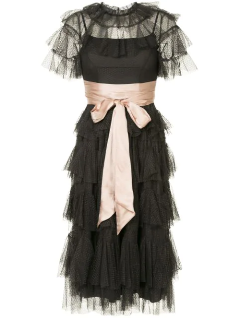 needle & thread scallop tulle midi dress