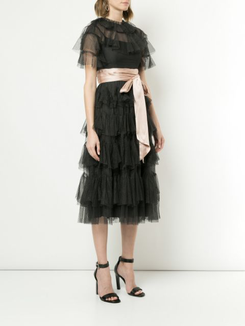 needle & thread scallop tulle midi dress