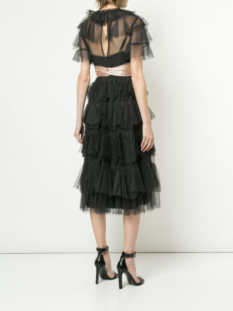 needle & thread scallop tulle midi dress