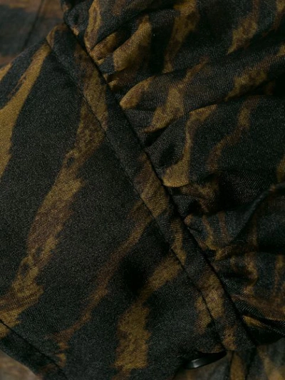 Shop Ganni Tiger Print Sheer Shirt In Brown