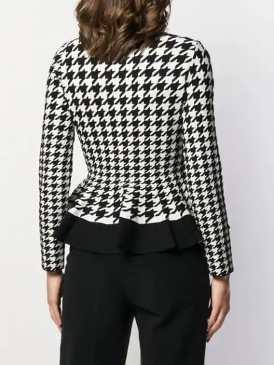 ALEXANDER MCQUEEN HOUNDSTOOTH PATTERNED KNITTED TOP - 白色
