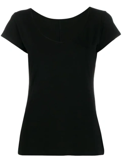 Shop Styland U-neck T-shirt In Black